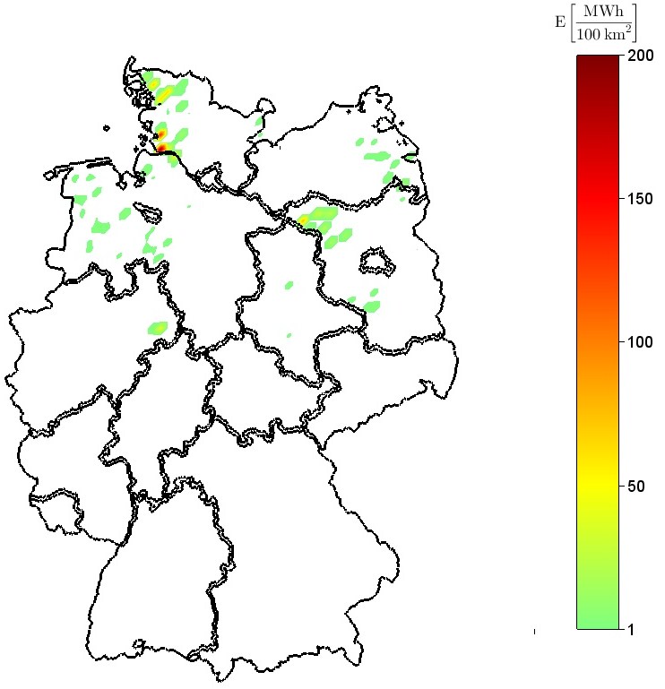 Verteilung der abgeregelten Energie in Deutschland 2012